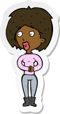 Bir insan tarafından çizilmiş bir karikatür çıkartması.