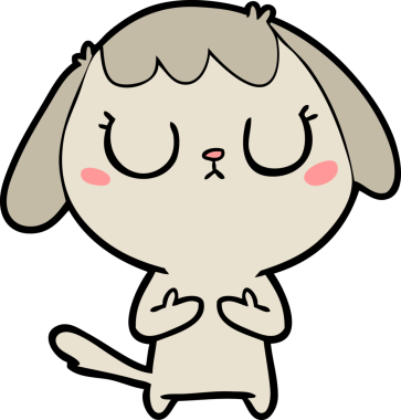 Bir insan tarafından çizilmiş şirin bir çizgi film köpeği.