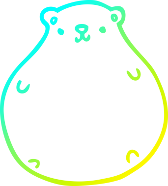 Bir insan tarafından çizilen çizgi film ayısının soğuk gradyan çizgisi.