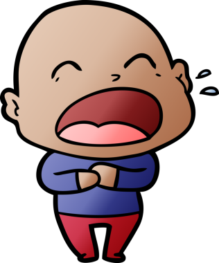 Bir insan tarafından çizilmiş kel adam diye bağıran çizgi film.