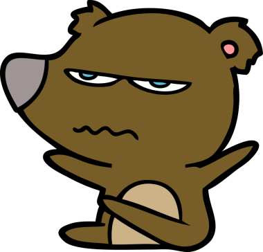 Bir insan tarafından çizilmiş kızgın ayı çizgi filmi.