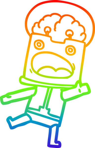 gökkuşağı gradyan çizgisi bir insan tarafından çizilmiş robot çizgi