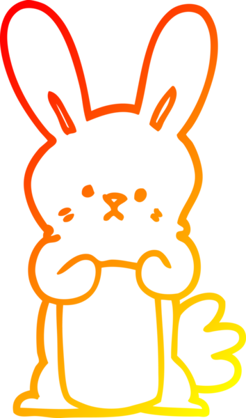 Bir insan tarafından çizilmiş çizgi film tavşanı çizimi.