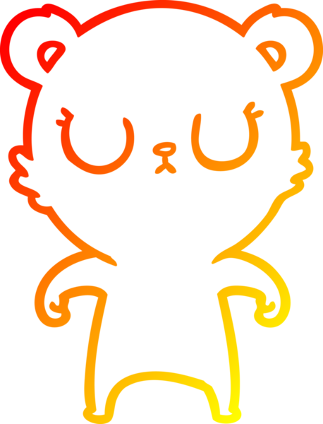 Bir insan tarafından çizilmiş barışçıl bir ayının sıcak çizgi çizgisi.