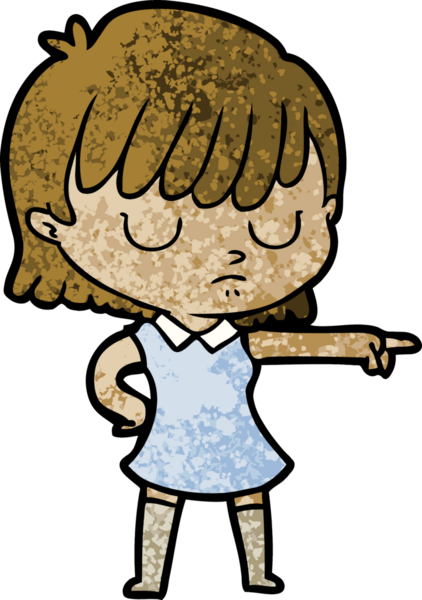 Bir insan tarafından çizilmiş karikatür kadın.