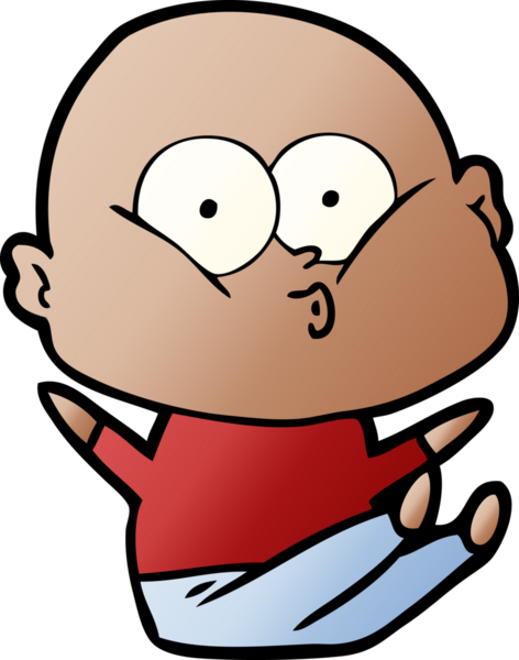 Bir insan tarafından çizilmiş kel bir adam.