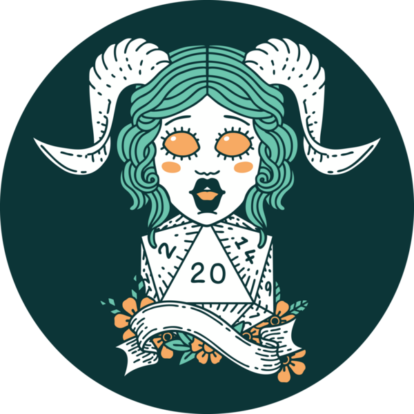 Bir insan tarafından çizilmiş doğal yirmi zar atma ikonu