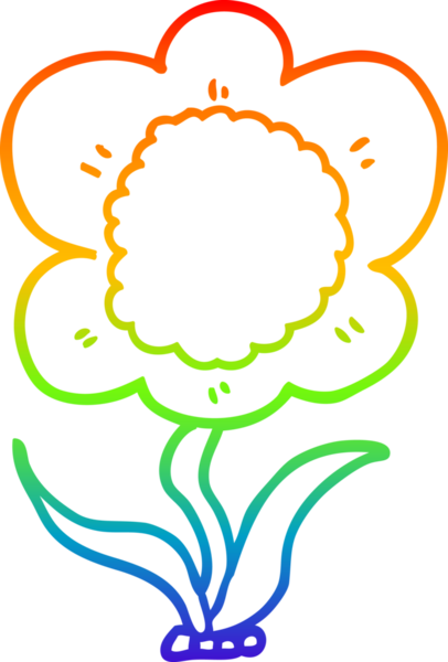 gökkuşağı gradyan çizimi bir insan tarafından çizilmiş bir karikatür çiçeği