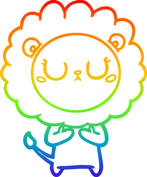 gökkuşağı gradyan çizgi çizimi bir insan tarafından çizilmiş bir aslan