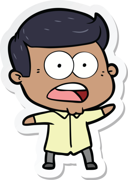 Bir insan tarafından çizilmiş bir karikatür çıkartması.