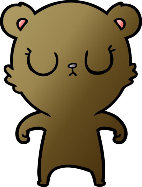 Bir insan tarafından çizilmiş barışçıl çizgi film ayısı.