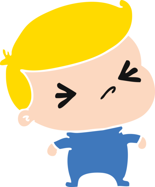 Bir insan tarafından çizilmiş kawai 'nin sevimli çapraz bebeğinin çizgi film çizimi