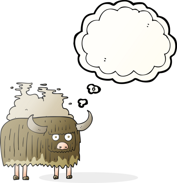 Serbest çizim düşünce balonu karikatürü Bir insan tarafından çizilmiş kokuşmuş inek