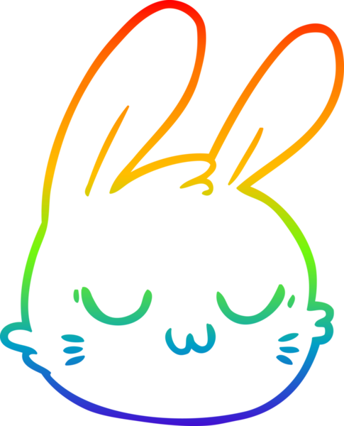 gökkuşağı gradyan çizgi çizimi bir insan tarafından çizilmiş tavşan yüzü