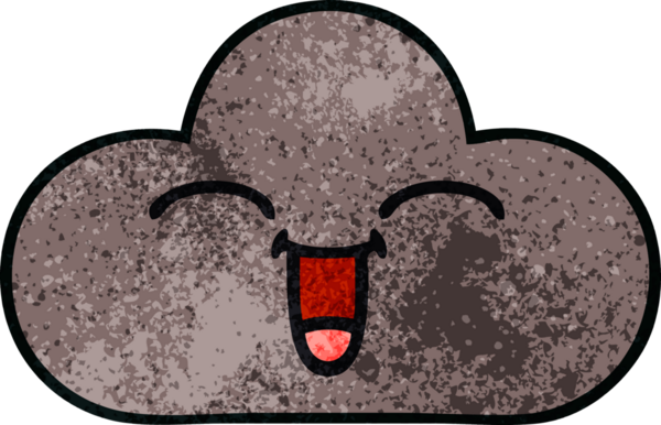 Bir insan tarafından çizilmiş fırtına bulutunun retro grunge deseni.