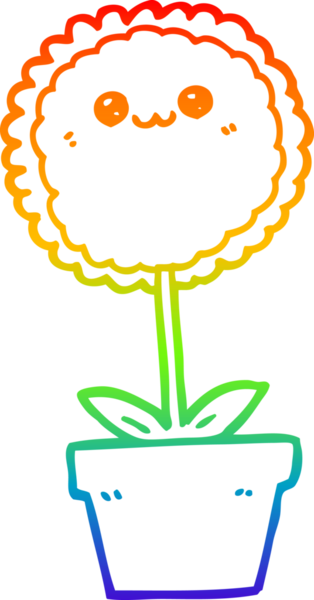 gökkuşağı gradyan çizimi bir insan tarafından çizilmiş bir karikatür çiçeği