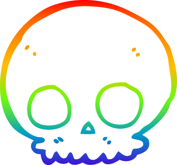 gökkuşağı gradyan çizgi çizimi bir insan tarafından çizilmiş bir kafatası