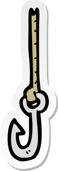 Bir insan tarafından çizilmiş bir karikatür kancasının çıkartması.