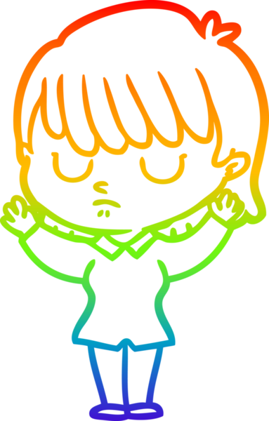 gökkuşağı gradyan çizimi bir insan tarafından çizilmiş bir karikatür kadın