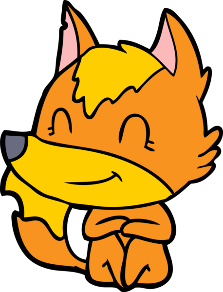 Bir insan tarafından çizilmiş tilki çizgi film karakteri