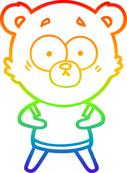 gökkuşağı gradyan çizimi şaşırmış bir kutup ayısı karikatürü bir insan tarafından çizildi