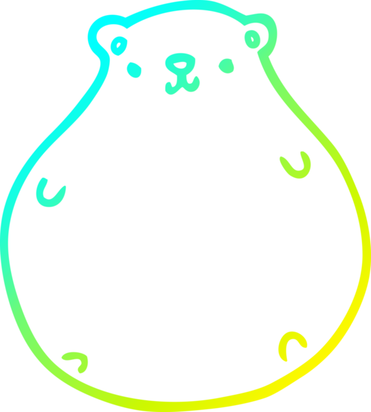 Bir insan tarafından çizilen çizgi film ayısının soğuk gradyan çizgisi.