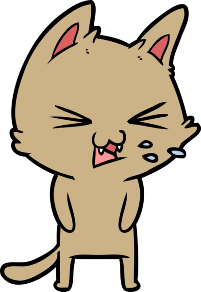 Bir insan tarafından çizilmiş kedi tıslaması.