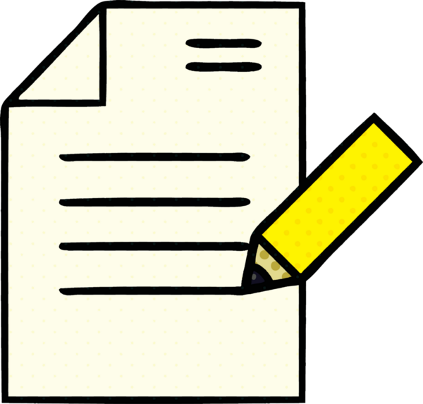 bir insan tarafından çizilmiş bir belgenin karikatürü.