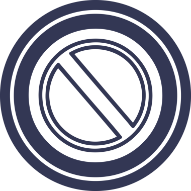 Bir insan tarafından çizilmiş genel duraklama dairesel simgesi