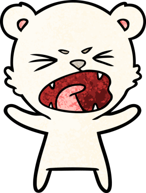 Bir insan tarafından çizilmiş kızgın kutup ayısı çizgi filmi.