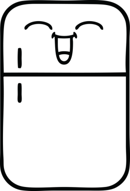 Bir insan tarafından çizilmiş bir buzdolabı karikatürü.