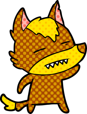 Bir insan tarafından çizilmiş tilki çizgi film karakteri