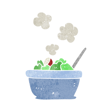 Bir insan tarafından çizilmiş serbest çizgi film salatası.