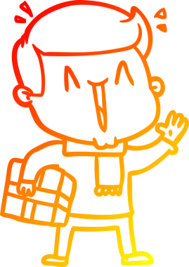 Bir insan tarafından çizilmiş, heyecanlı bir çizgi film çizimi.