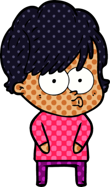 Bir insan tarafından çizilmiş karikatür kadın.