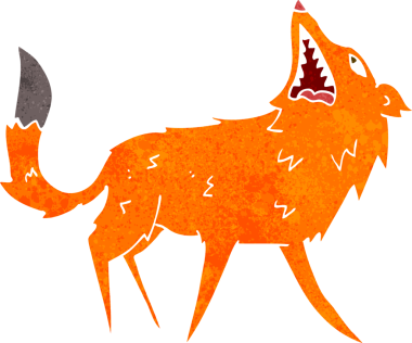 Bir insan tarafından çizilmiş bir tilki resmi.