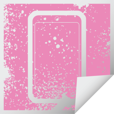 bir insan tarafından çizilmiş cep telefonu grafik vektör resimleme simgesi