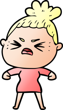 Bir insan tarafından çizilmiş kızgın bir kadın.