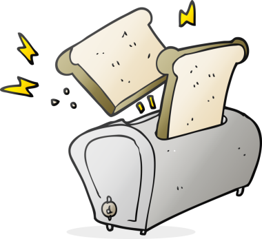 Bir insan tarafından çizilmiş karikatür tost makinesi.