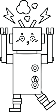 Bir insan tarafından çizilmiş robot çizimi
