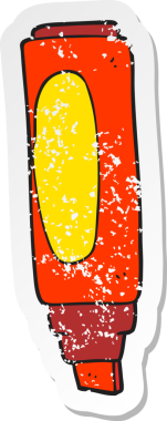 Bir insan tarafından çizilmiş bir karikatür kaleminin gerilimli çıkartması.