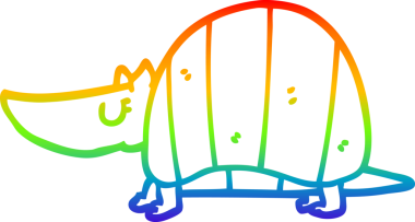 gökkuşağı gradyan çizimi bir insan tarafından çizilmiş bir çizgi film armadillosu