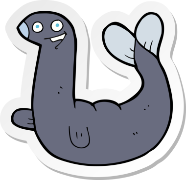 Bir insan tarafından çizilmiş karikatür mührü çıkartması.