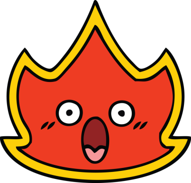 Bir insan tarafından çizilmiş güzel bir ateş karikatürü.