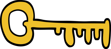 Bir insan tarafından çizilmiş altın karalama anahtarı.