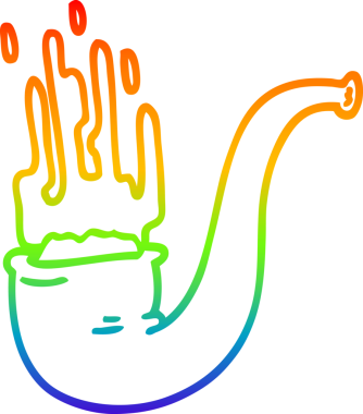 gökkuşağı gradyan çizgi çizimi Bir insan tarafından çizilmiş sigara piposu