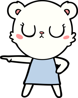 Bir insan tarafından çizilmiş kutup ayısı karikatürü