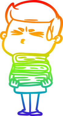 Bir insan tarafından çizilmiş terleyen bir çizgi film karakterinin çizimi.