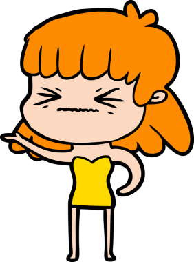 Bir insan tarafından çizilmiş kızgın bir kız.