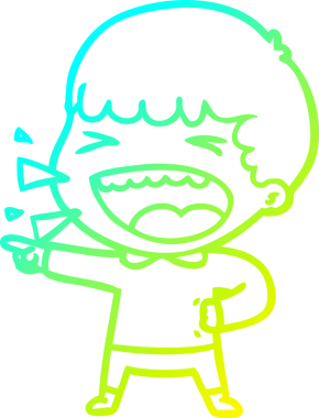 Bir insan tarafından çizilmiş gülen adamın soğuk çizgi çizimi.